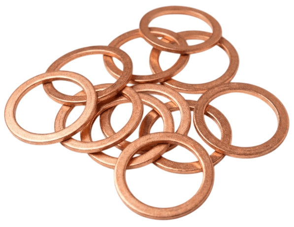 Кольцо медное для уплотнения М1 8х10х1 мм DIN 7603 фото