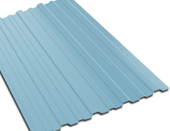 Профнастил стальной стеновой односторонний плоский гладкий небесно-голубой С9 0,45х9х1150х1200х2500 мм ТУ 11-2000-004-1394544-06 фото