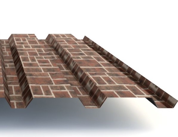 Профнастил стальной стеновой односторонний волна гладкий кирпич рустик С8 0,5х8х1150х1200 мм ТУ 1122-079-02494680-01 фото