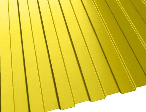 Профнастил стальной стеновой односторонний волна гладкий цинково-желтый С10 0,4х10х1100х1160 мм ТУ 26.61.12-005-21469636-2019 фото